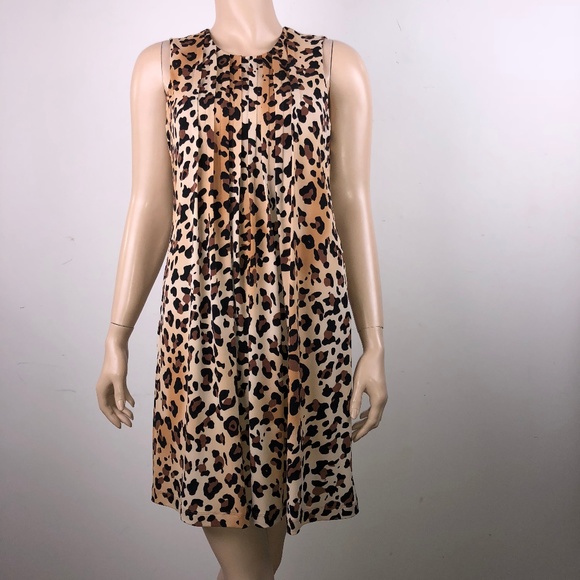 sleeveless animal print dress